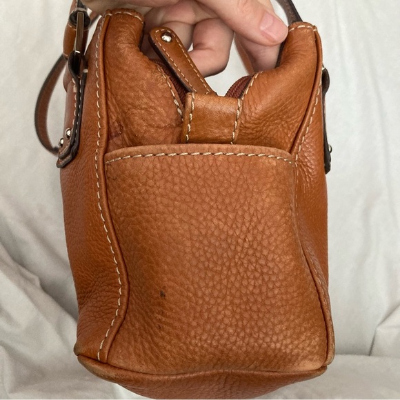 Vintage Y2K Fossil Leather Shoulder Bag Tan - Picture 9 of 12